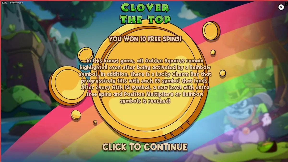 Le Prechaun slot com tema de guaxinim irlandês e grade de jogo